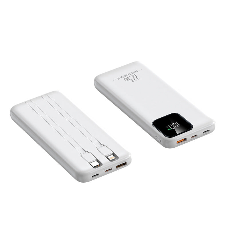 Power bank with integrated charging cables and digital charging display Stornfield