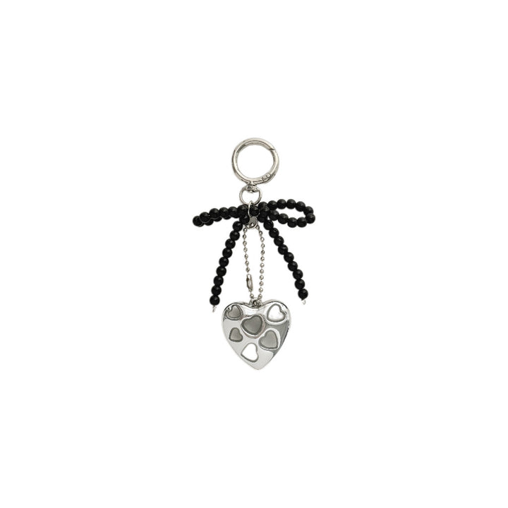 Heart-Shaped Charm Keychain with Beaded Bow Stornfield