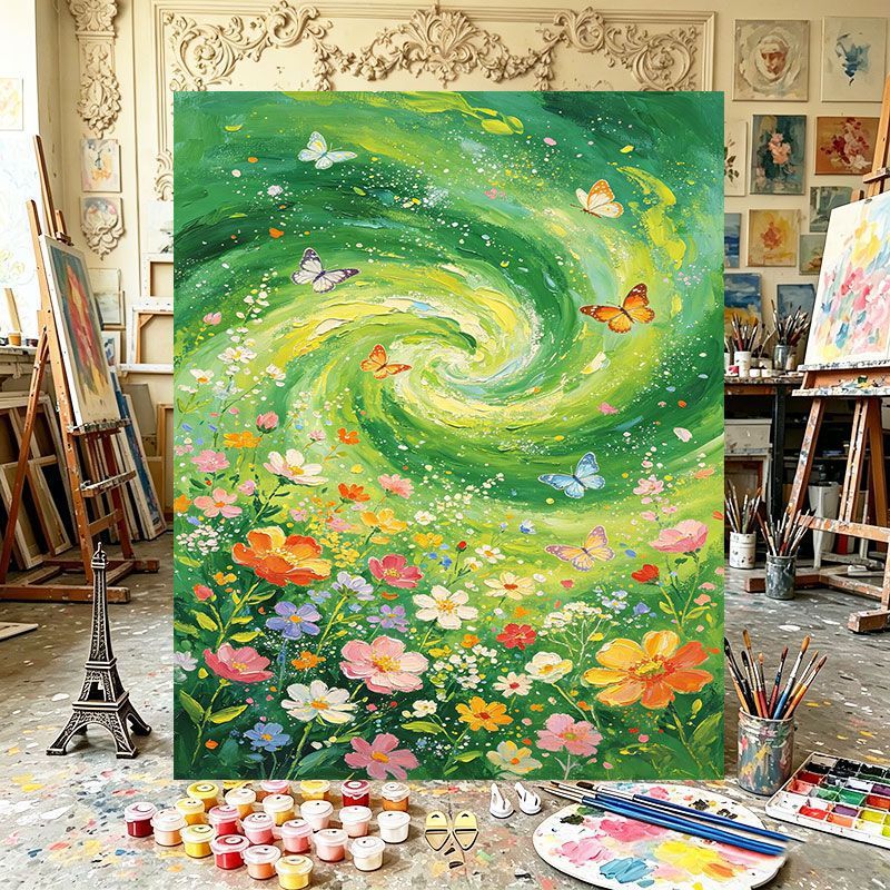 Vibrant Floral Swirl Canvas Art Stornfield