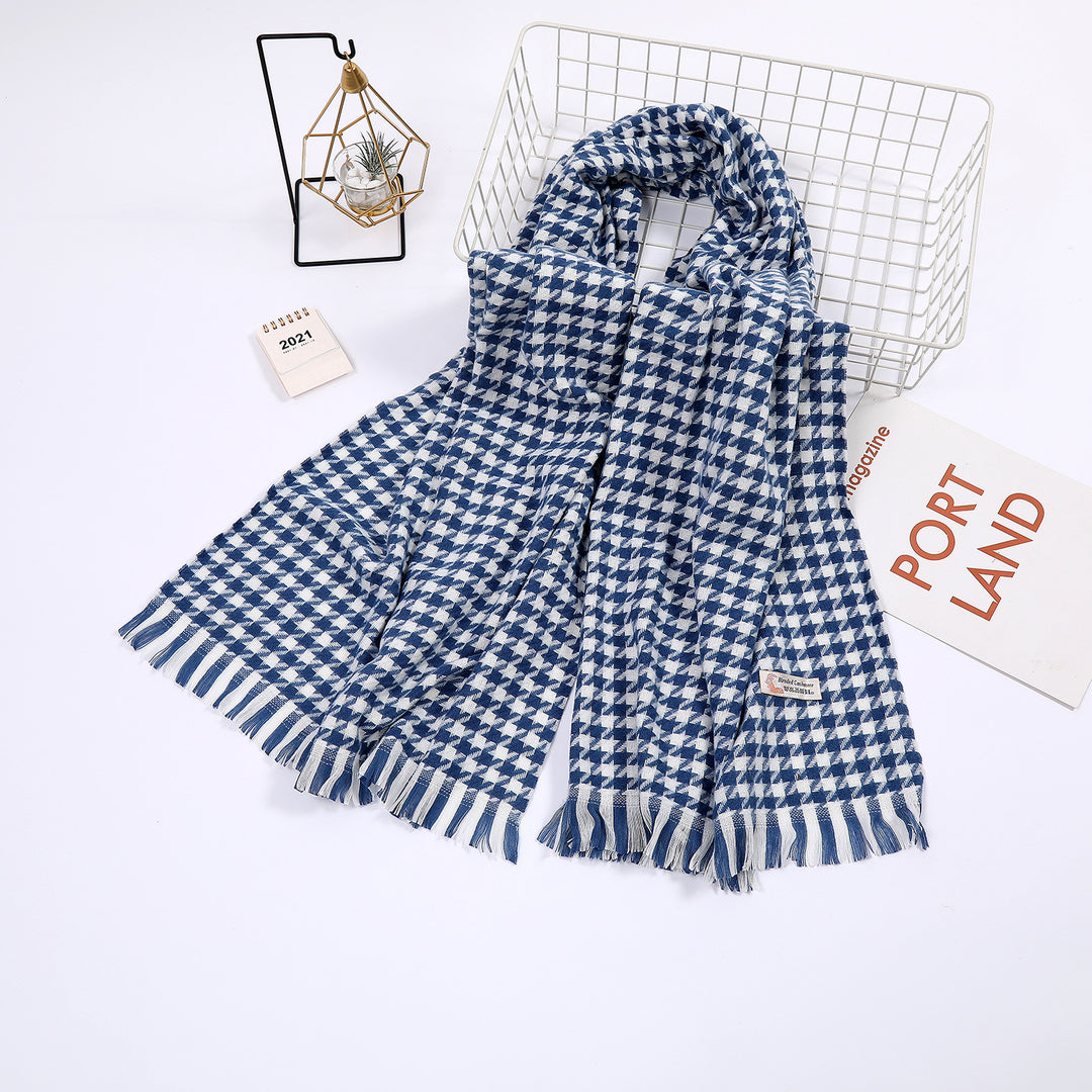 Ladies elegant scarf with houndstooth pattern Stornfield