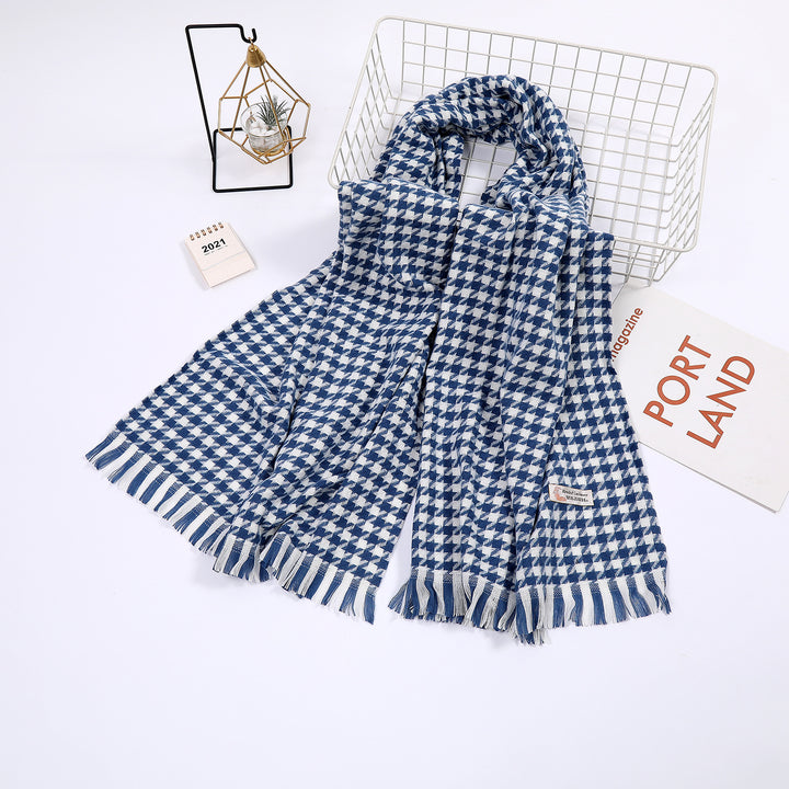 Ladies elegant scarf with houndstooth pattern Stornfield
