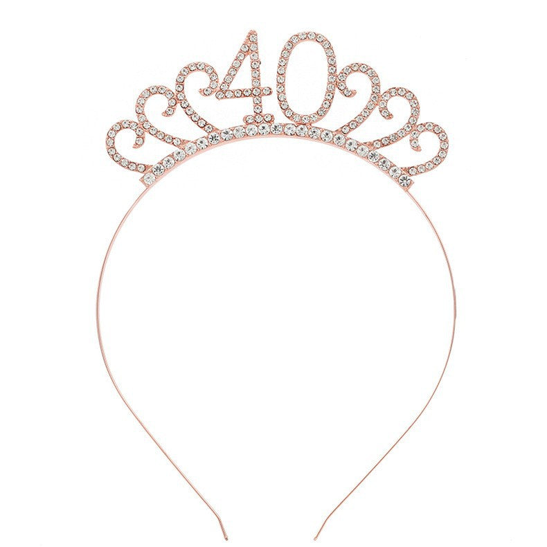 Ladies Crystal Tiara with Custom Designed Number Motif Stornfield