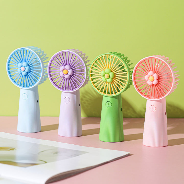 Women's Portable Mini Hand Fan with Creative Flower Design Stornfield