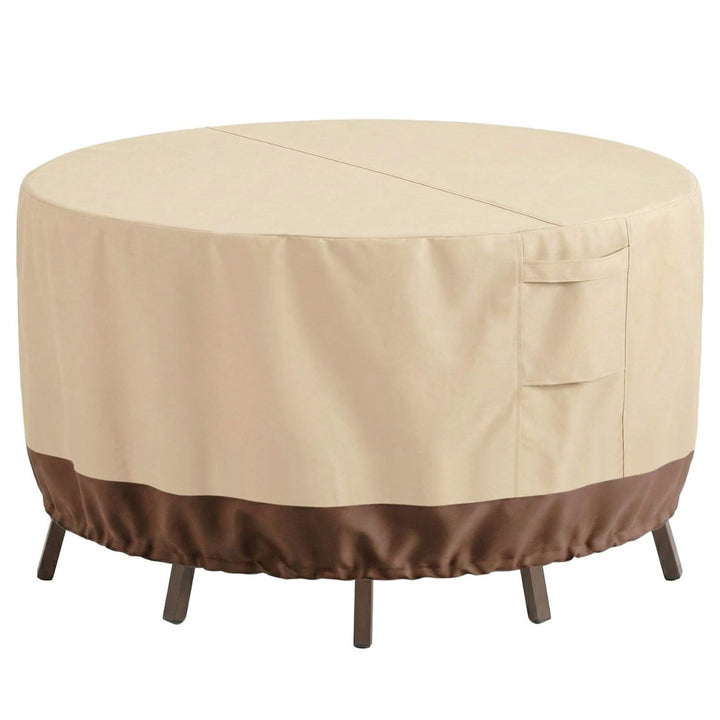 Protective cover for round garden tables with breathable material Stornfield