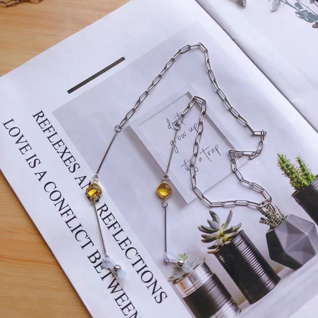Fashionable glasses holder chain with colorful crystal pendants Stornfield