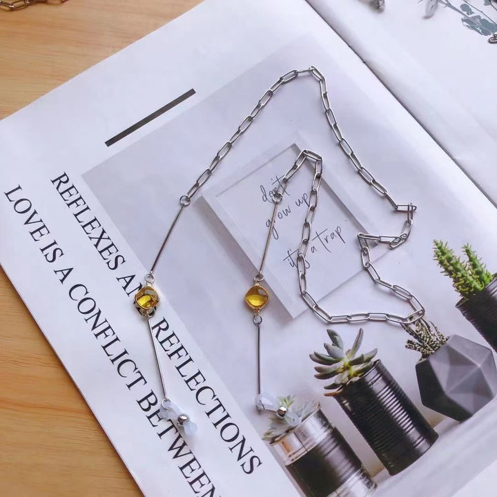 Fashionable glasses holder chain with colorful crystal pendants Stornfield