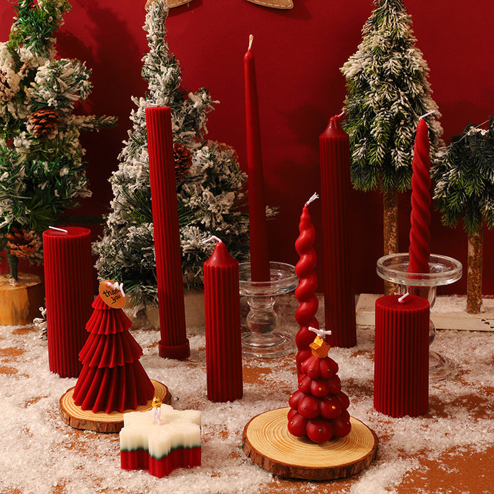 Vintage Fluted Pointed Taper Pillar Candle
