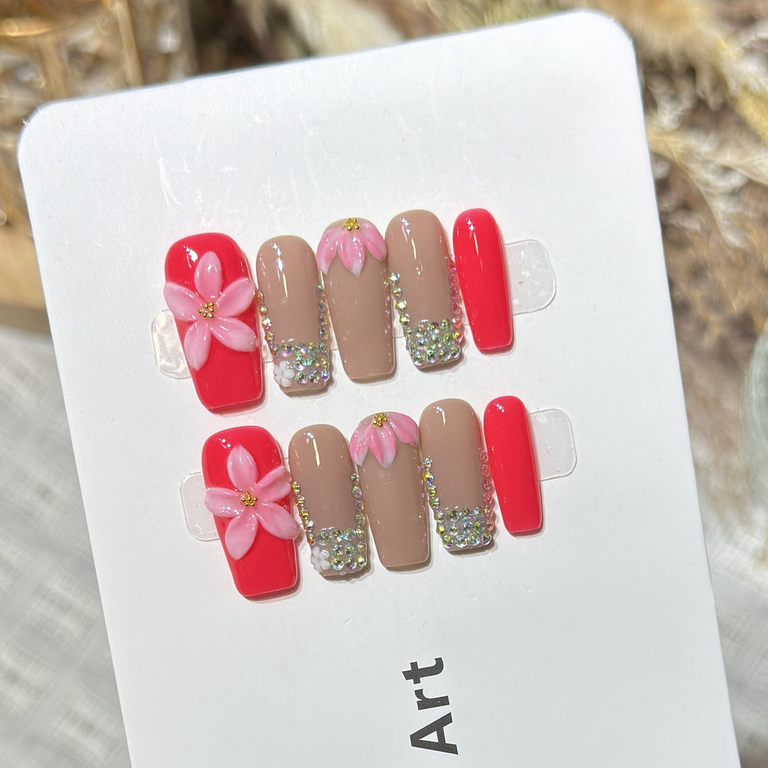 Decorative Floral Press-On Nail Art Set Stornfield 1788224002