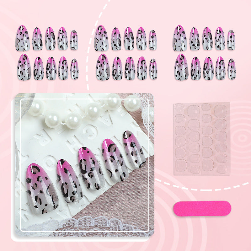 Stylish Leopard Print Press-On Nail Art