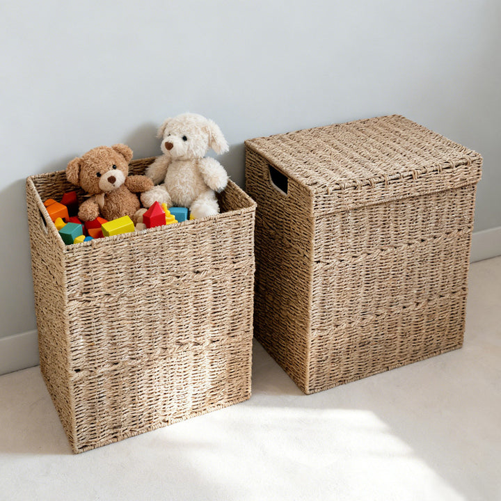 High-quality laundry basket with lid and handles Stornfield