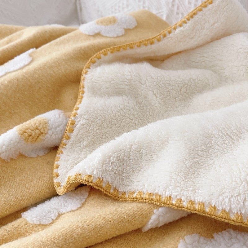 Unisex Cozy Cotton Blanket with Playful Flower Pattern Stornfield