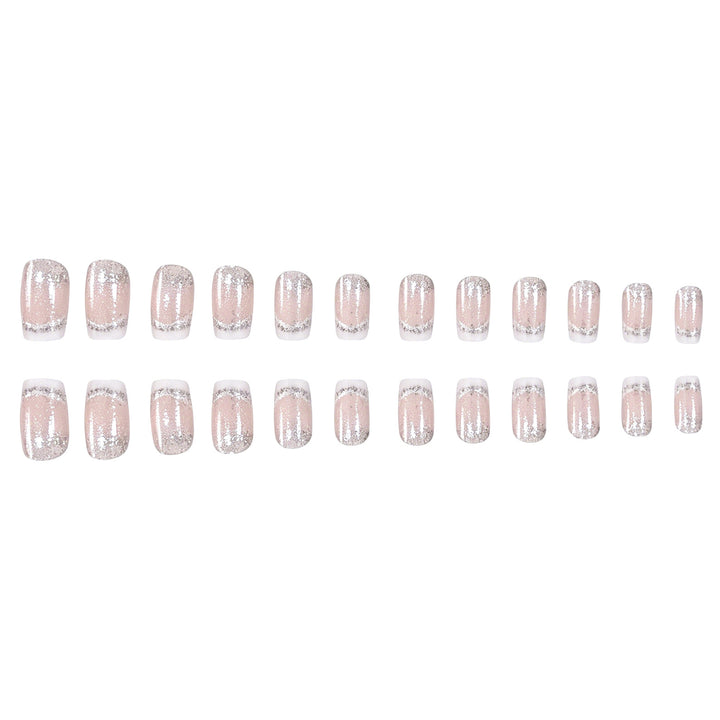 Glittery French Tip Acrylic Nail Extensions Stornfield