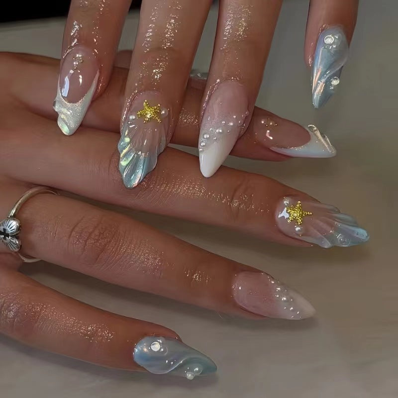 Mermaid-Inspired Press-On Nail Art Stornfield