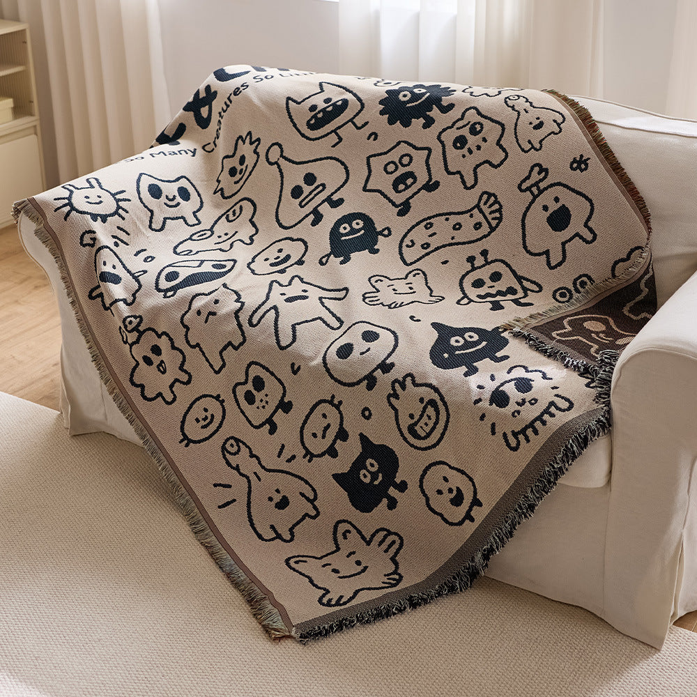 Cozy Cartoon-Themed Throw Blanket