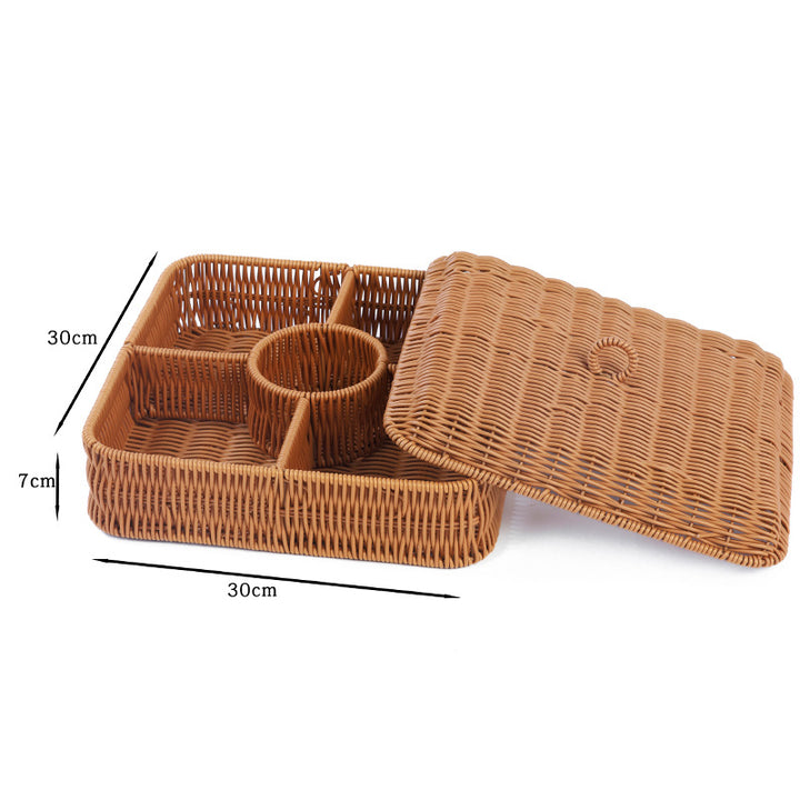 Multi-Compartment Woven Storage Basket Stornfield
