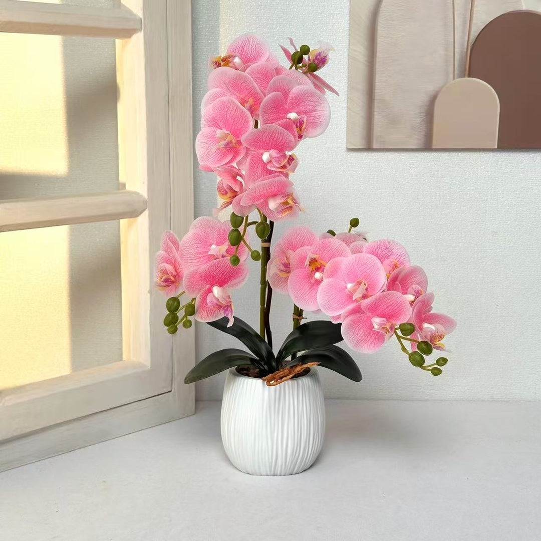 Lifelike Decorative Orchid Arrangement for Tabletop Decor