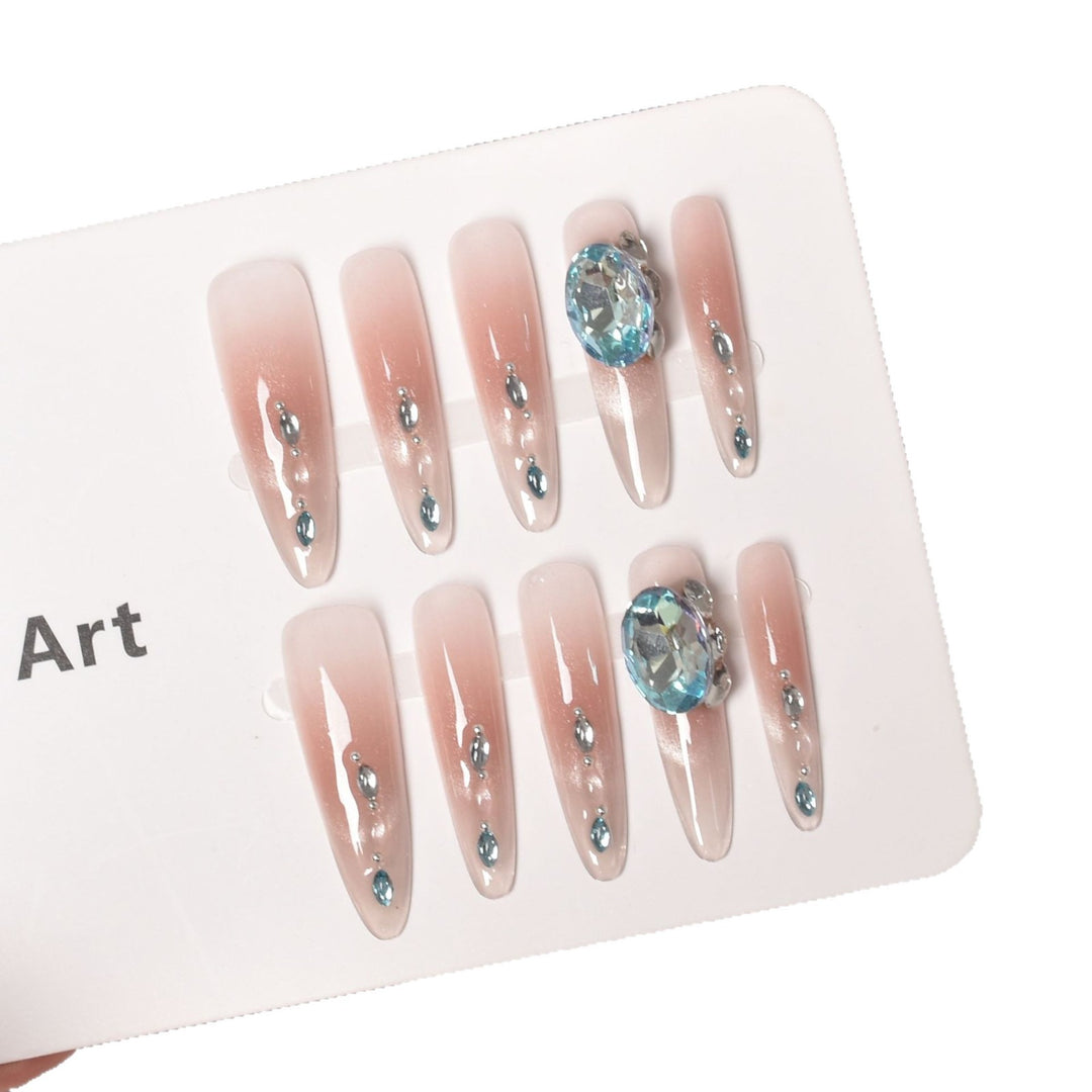 Crystal-Embellished Elegant Press-On Nails Stornfield