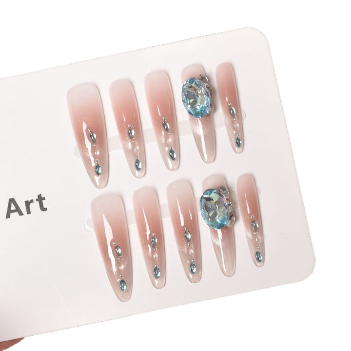 Crystal-Embellished Elegant Press-On Nails Stornfield