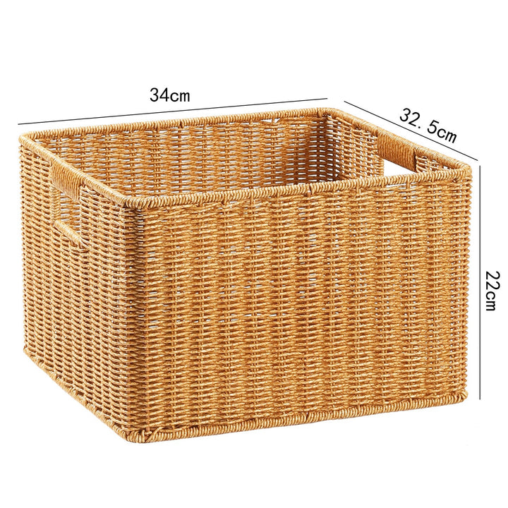Handwoven Rectangular Storage Basket with Cut-Out Handles Stornfield