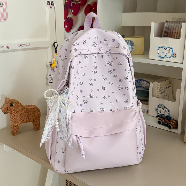 Stylish Heart-Printed Backpack Stornfield