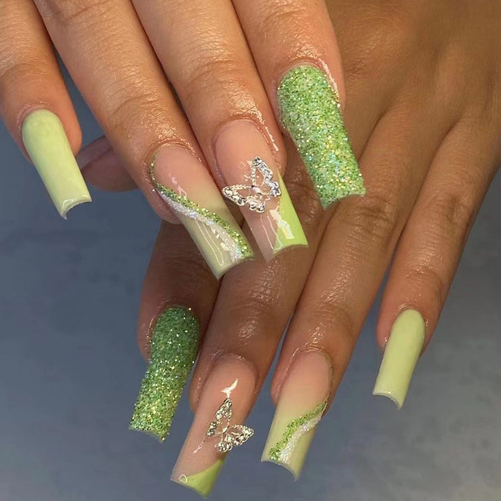 Glittering artificial nails with butterfly design Stornfield