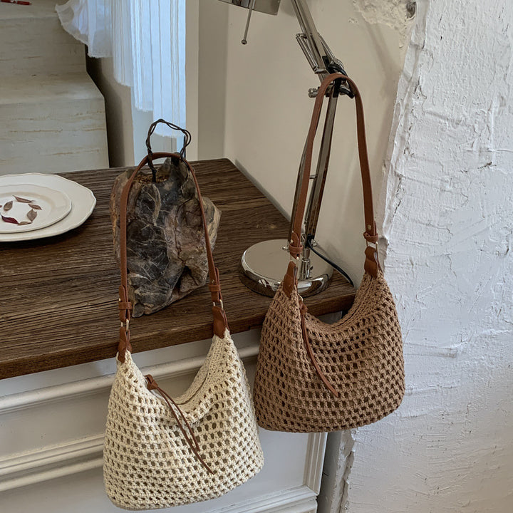 Trendy Mesh Bag with Leather Accents Stornfield