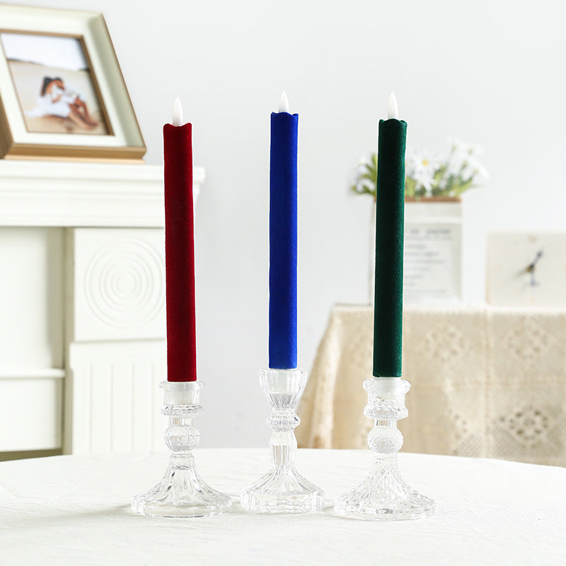 Hand-Poured Ribbed Slow-Burn Dinner Taper Candle Set for Centerpiece Decor