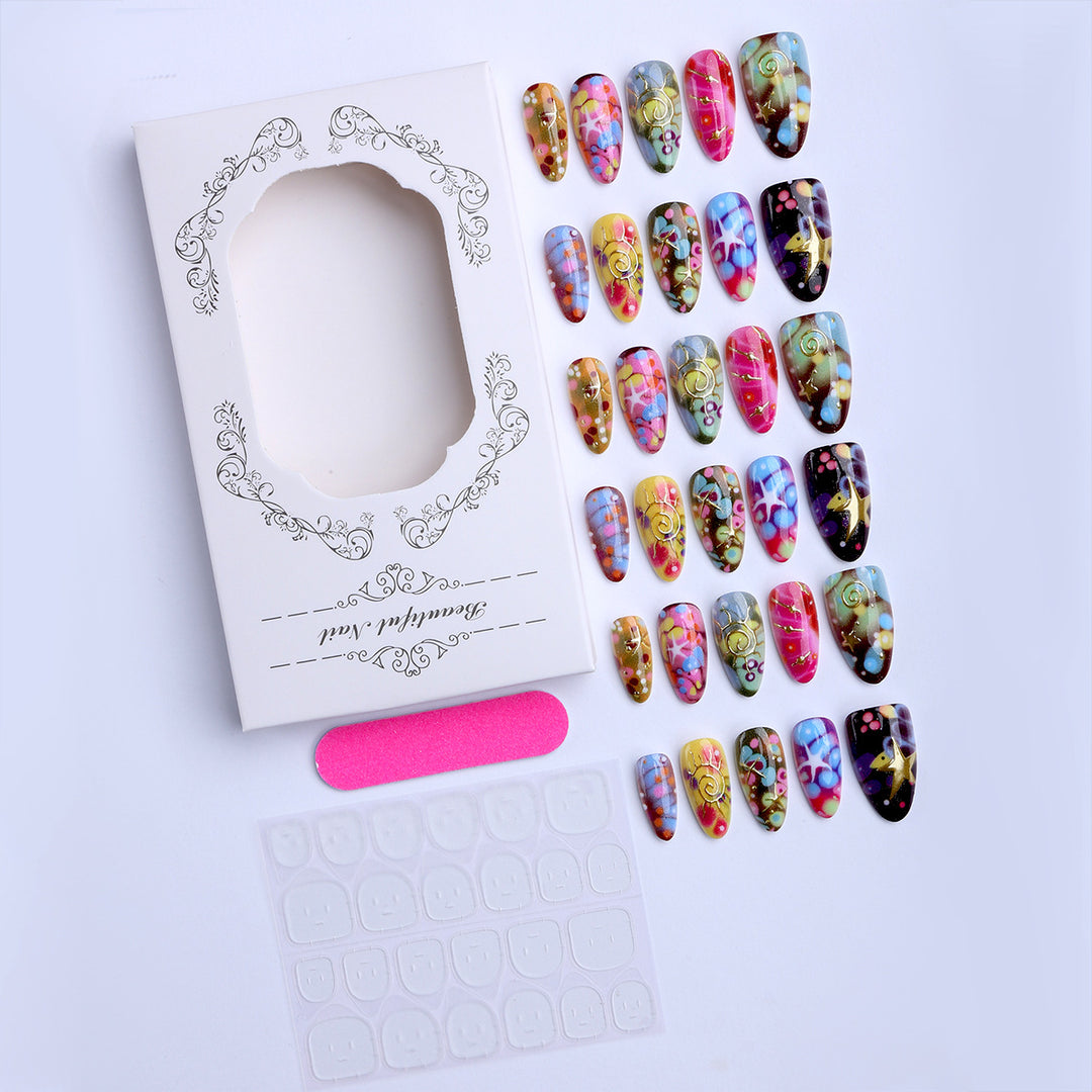 Artificial nails with handcrafted designs Stornfield