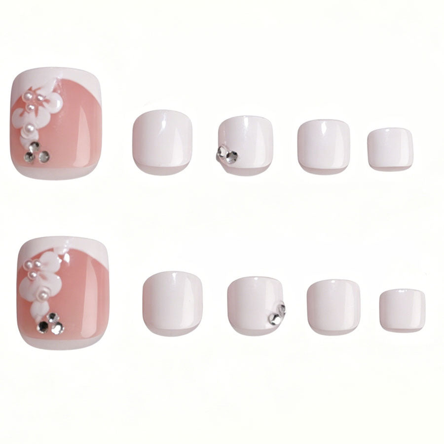 Artistic Floral Design Press-On Toe Nails Stornfield