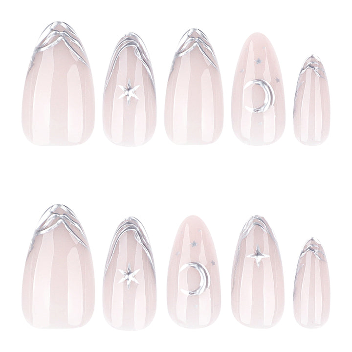 Elegant Nail Art with Moon and Star Designs Stornfield