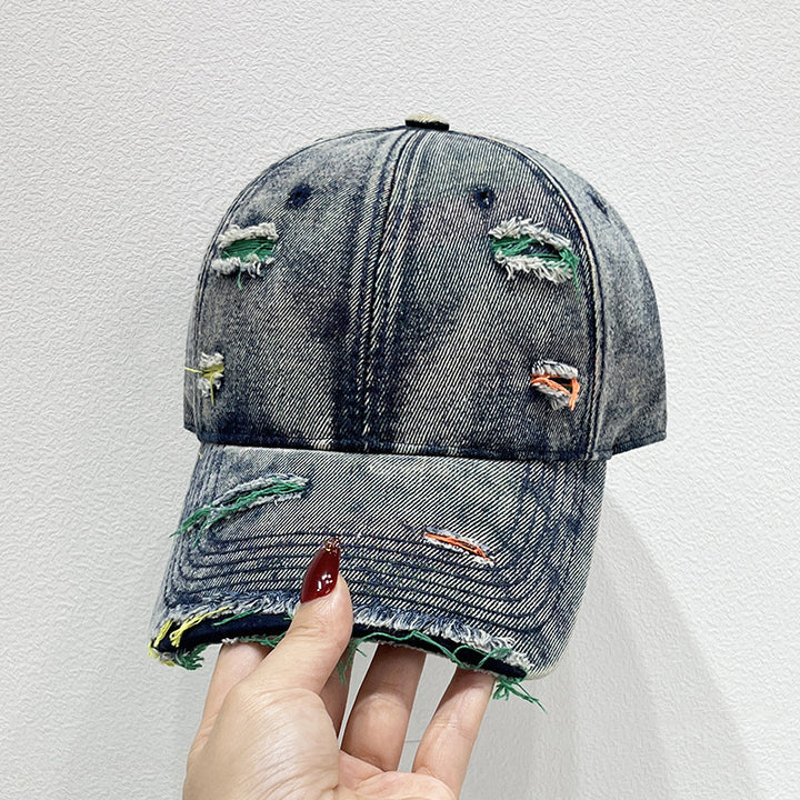 Women's Distressed Denim Baseball Cap Stornfield   1784084142