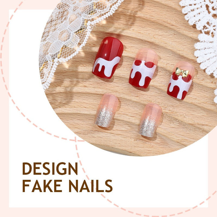 Artificial nail set with festive Christmas motifs Stornfield