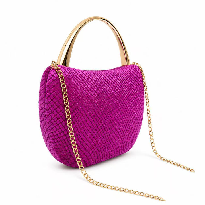 Textured Snakeskin Handheld Clutch