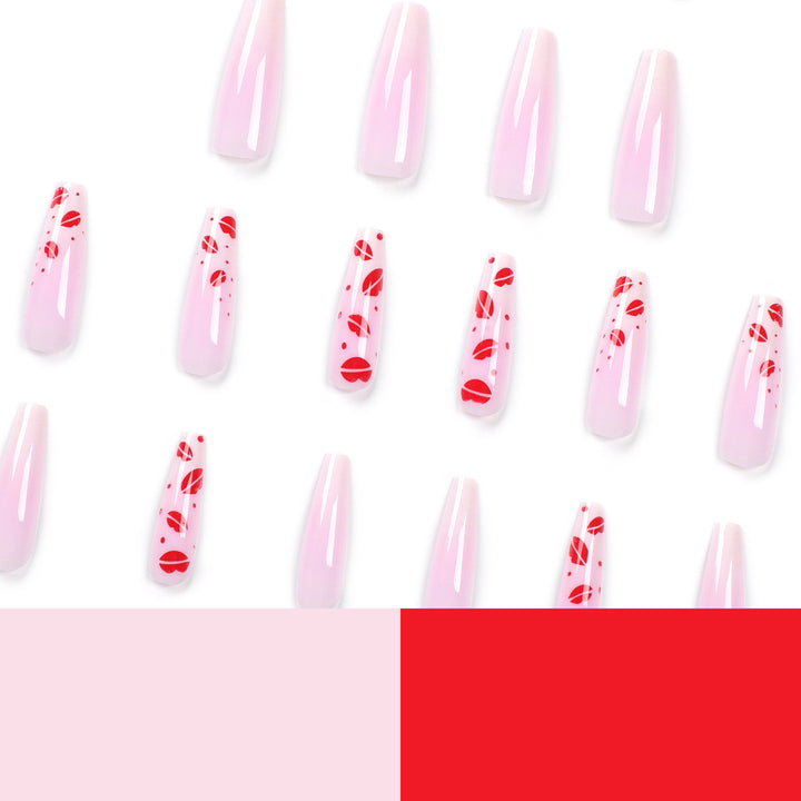 Artistic stiletto nails with lip motifs Stornfield