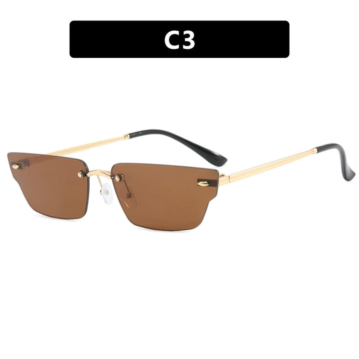 Women's geometric sunglasses with delicate frame and transparent lenses Stornfield