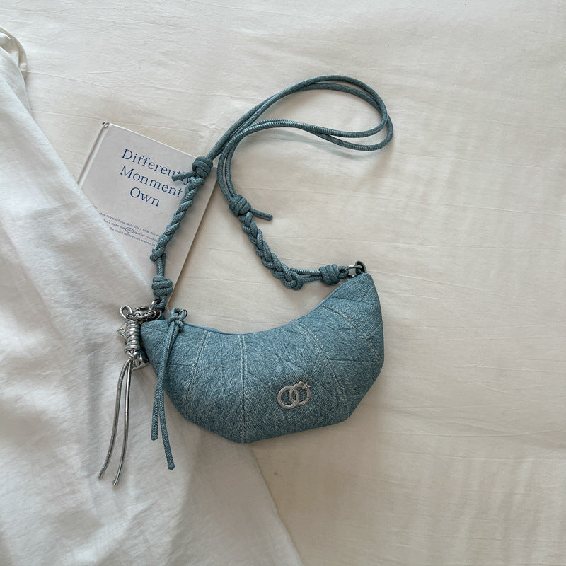 Quilted Denim Crossbody Bag