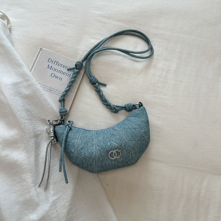 Quilted Denim Crossbody Bag