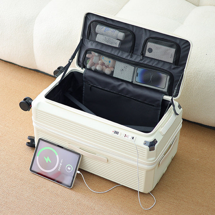 Men's Smart Multi-Compartment Hard Shell Travel Suitcase Stornfield