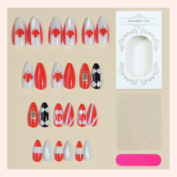 Creative Nail Art Set with Canada and Football Designs Stornfield