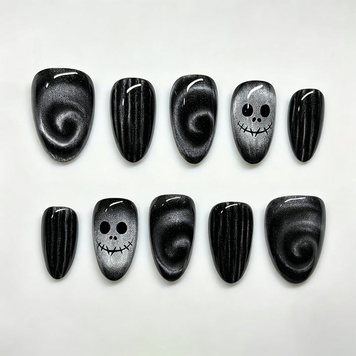 Gothic Themed Press-On Nail Art Set