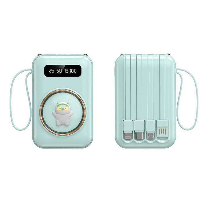 Funny power bank with integrated charging cables Stornfield