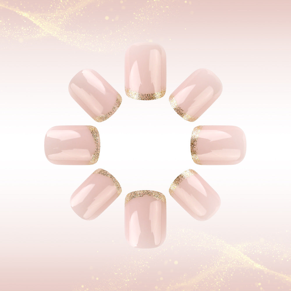 Premium Glossy French Tip Press-On Nails Stornfield