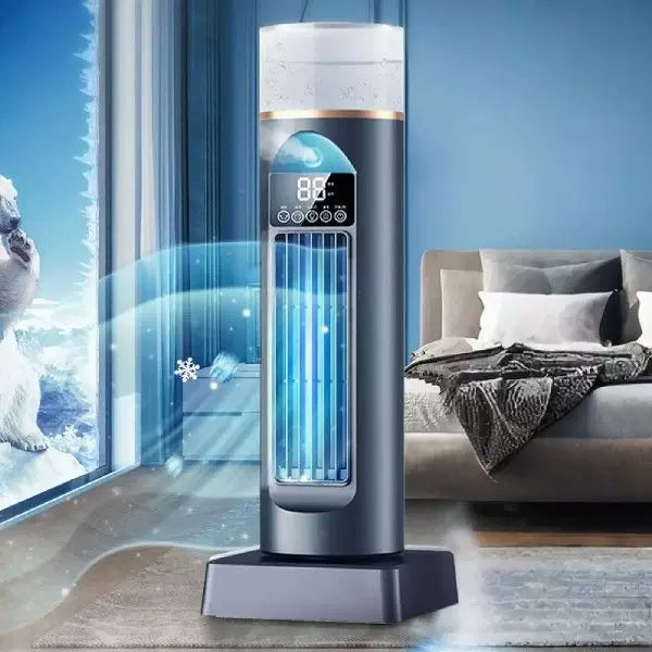 Unisex one size compact vertical personal vaporizer air cooler with digital display removable water tank adjustable louvers USB powered Stornfield