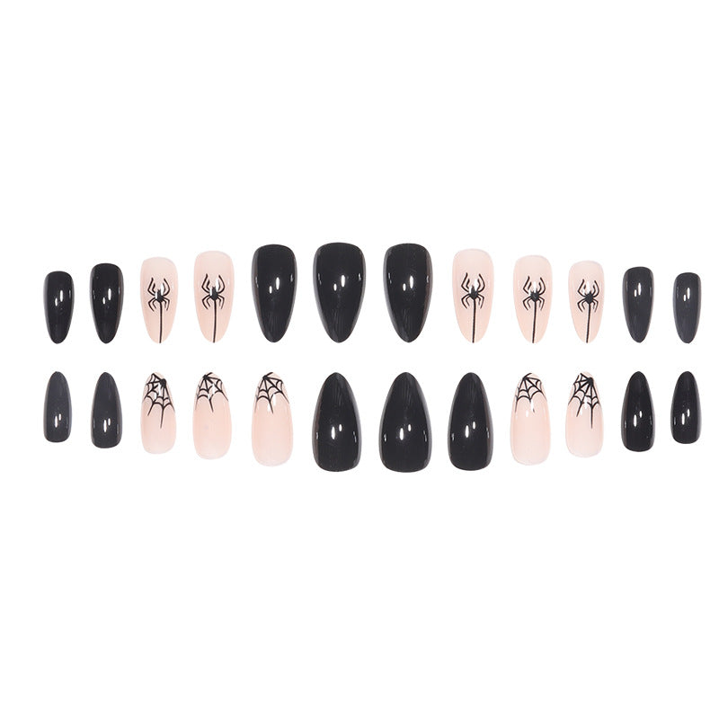 Halloween-Themed Spider and Web Nail Art Extensions Stornfield