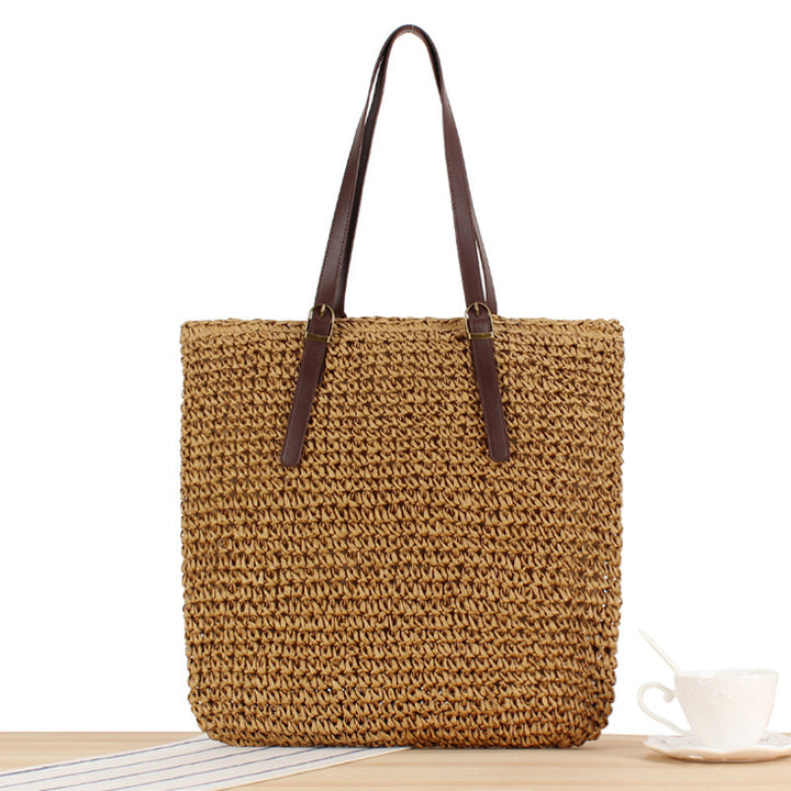 Handbag Made From Handcrafted Natural Material with Strong Leather Handles Stornfield