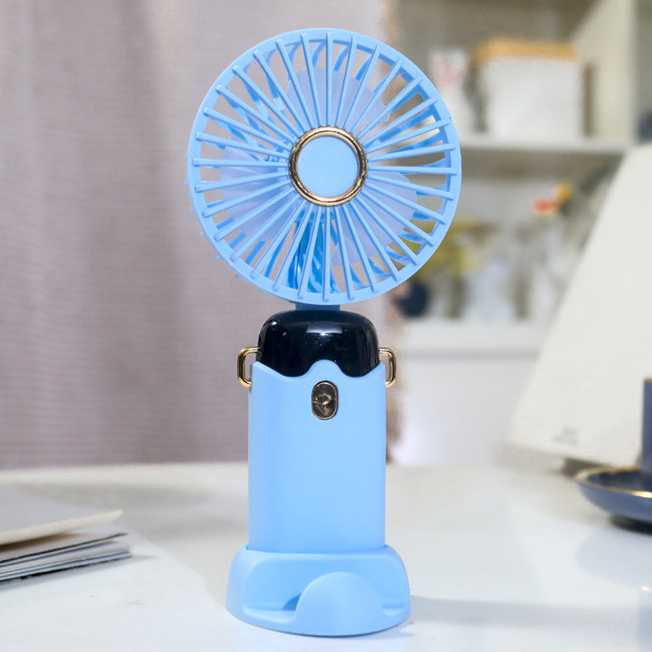 Women's Portable Hand Fan with Integrated Spray Function and USB Charging Option Stornfield