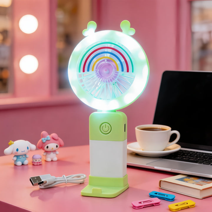 Women's Portable LED Hand Fan with Creative Light Effects Stornfield