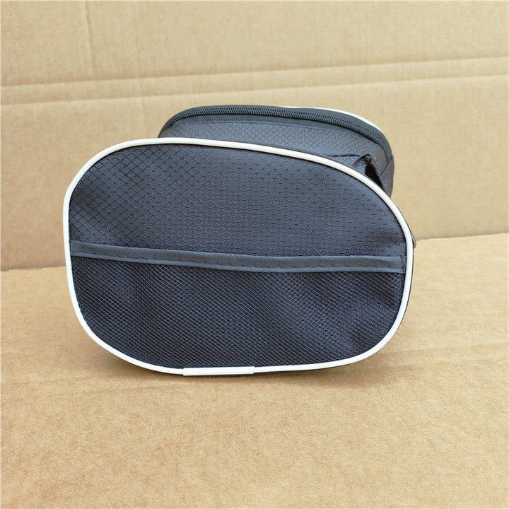 compact waterproof bicycle handlebar storage bag with quick-release straps and mesh organizer Stornfield