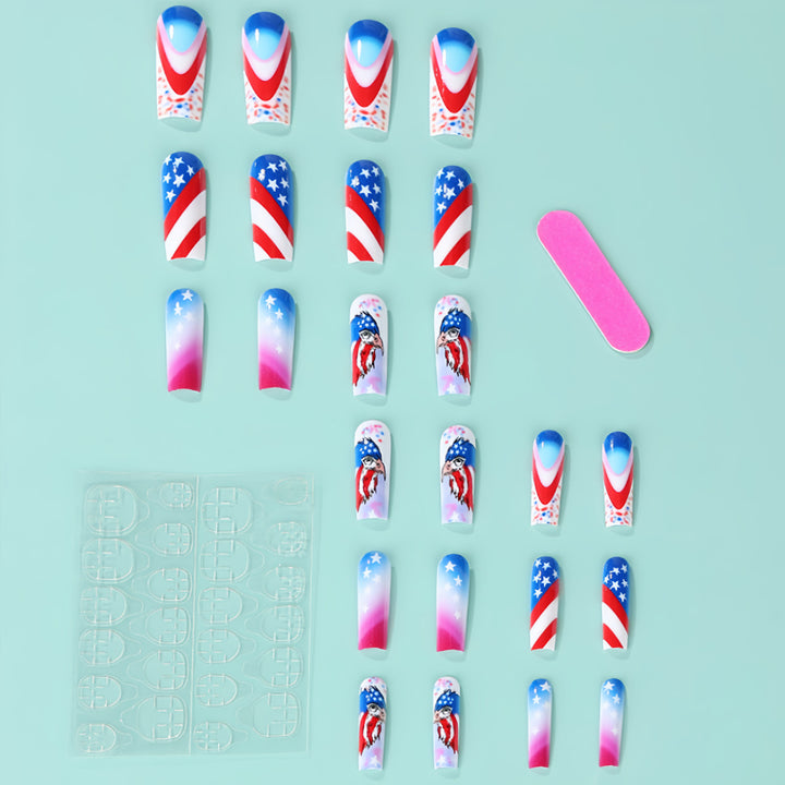 Patriotic design artificial nails Stornfield