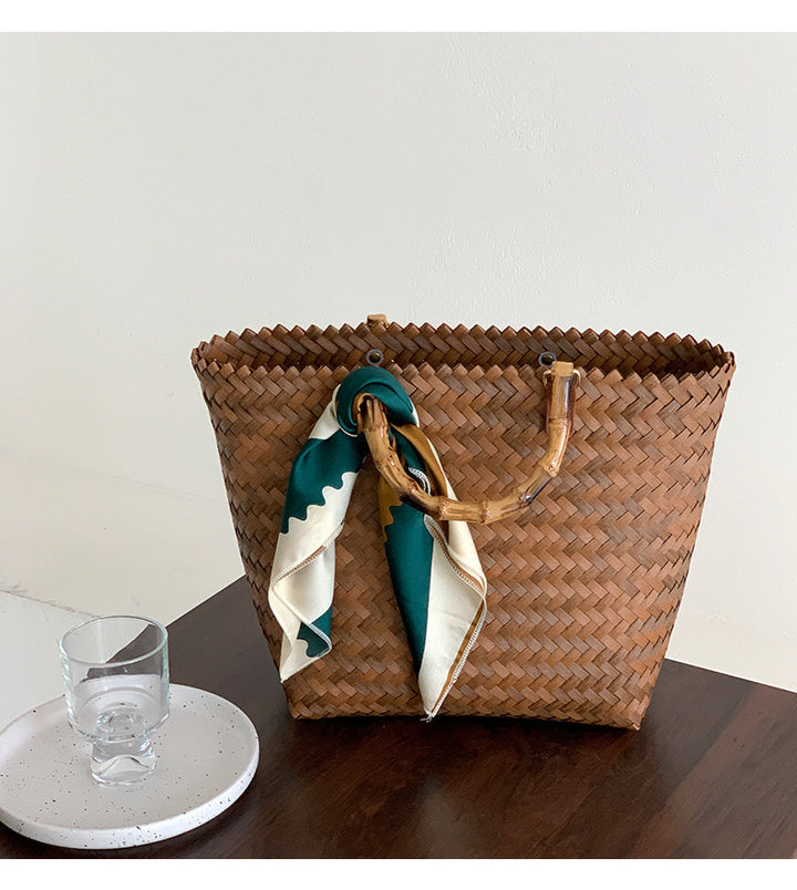 Handmade basket bag with stylish braiding pattern Stornfield
